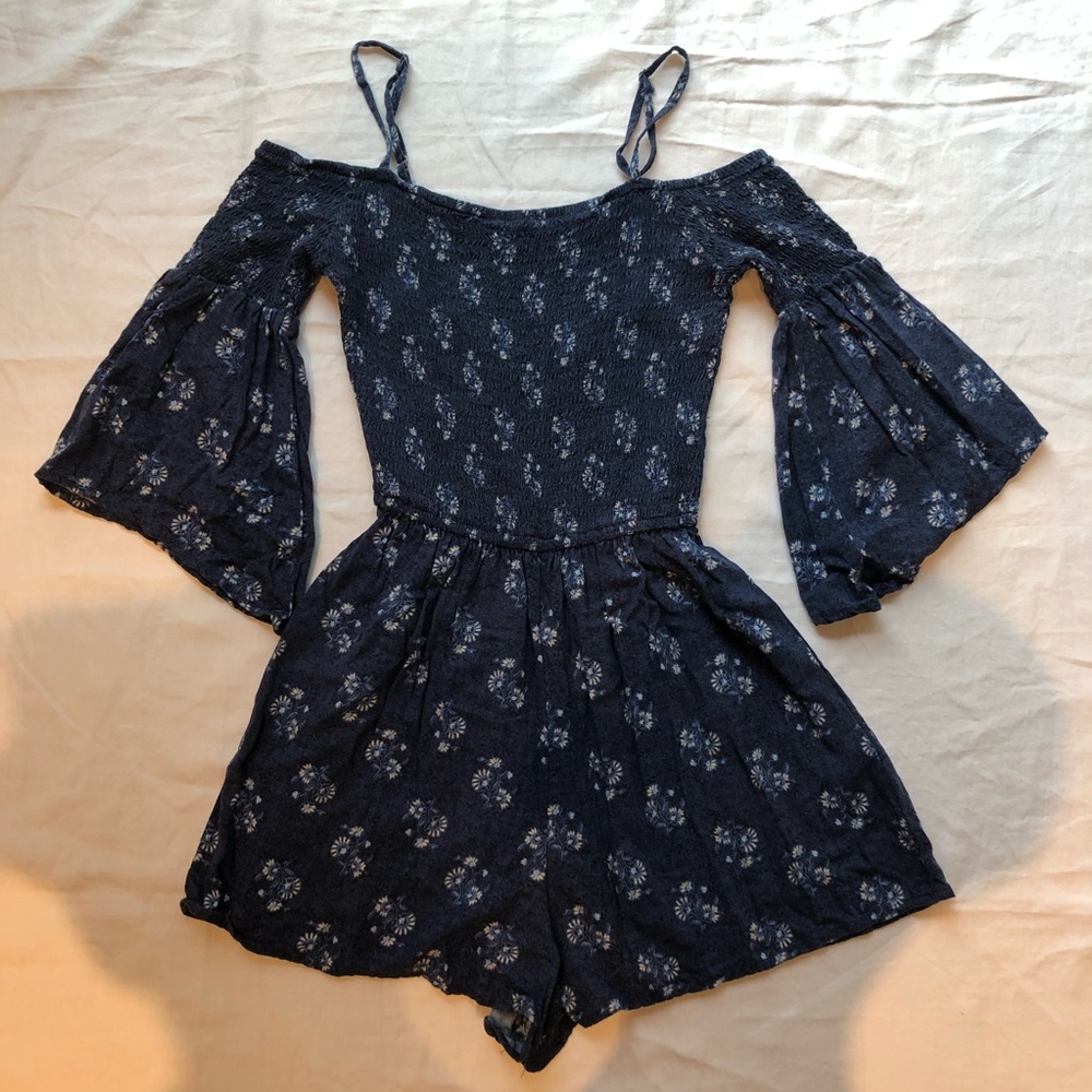 Blue Floral Hollister Romper